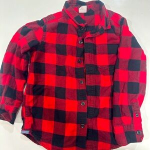 Gap kids Christmas shirt- festive red and black